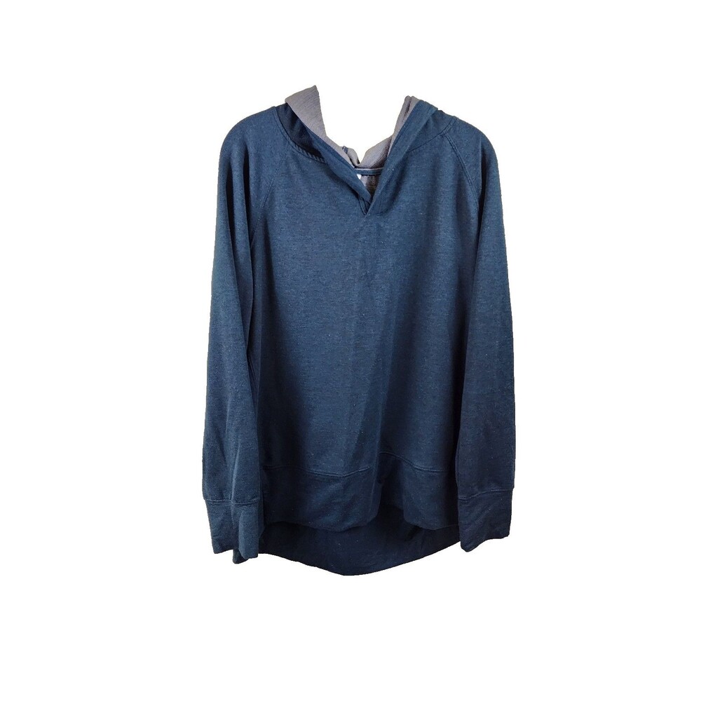 Avia Womens XL Blue Pullover Long Sleeve Activewear Hooded Sweatshirt Hoodie